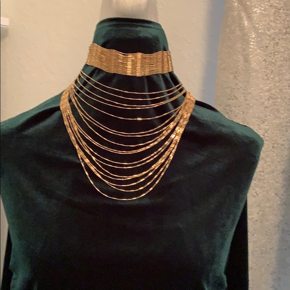 Natasha Couture Jewelry - Beautiful gold color Natasha multi strand necklace